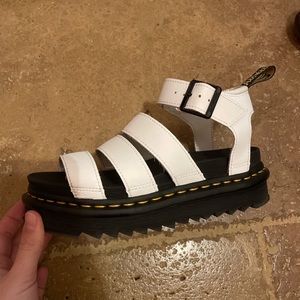 White dr marten sandals
